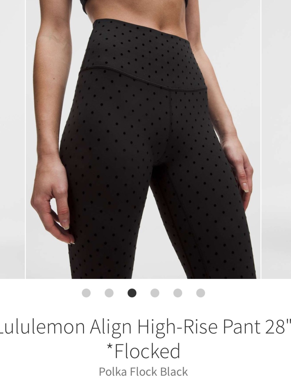Lululemon Align High-Rise Pant 28" *Flocked Polka Flock Black Sz 6